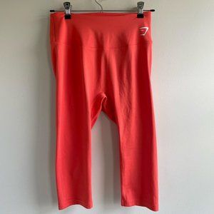 Gymshark Athletic cropped Leggings, Size large, Orange
